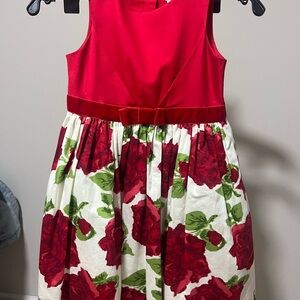 Janie and Jack Red and White Floral Dress